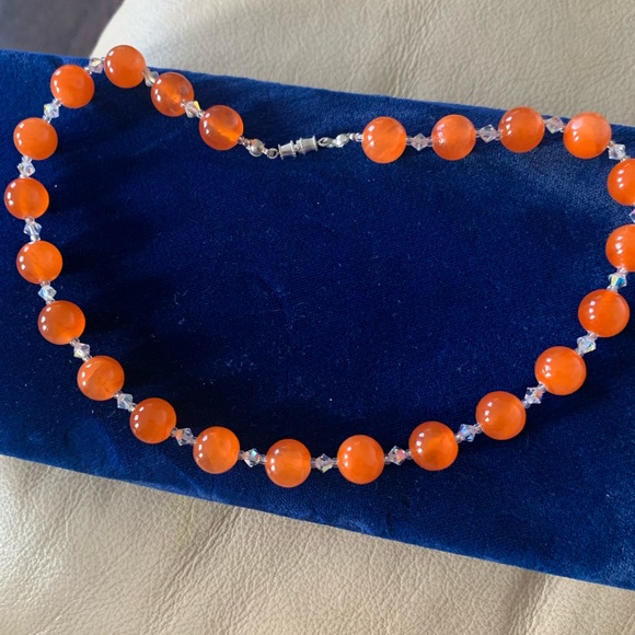 Gorgeous Amber/Crystal Necklace/Bracelet set - Picture 2 of 5
